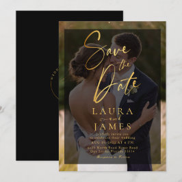 Moderne transparante overlay foto save the date In Kaart