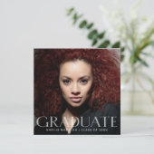 Moderne, transparante tekst Afstudeerder foto Aankondiging (Staand voorkant)