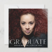 Moderne, transparante tekst Afstudeerder foto Aankondiging (Voorkant)