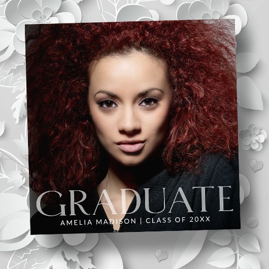 Moderne, transparante tekst Afstudeerder foto Aankondiging