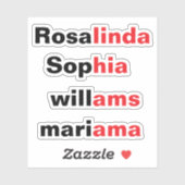 Moderne Transparante Waterdichte Naamstickers Sticker (Vel)