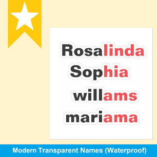 Moderne Transparante Waterdichte Naamstickers Sticker