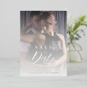 Moderne Transparantie Aangepast fotoscript Folie Uitnodiging (Staand Voorkant)