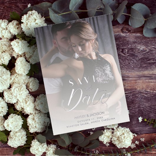 Moderne Transparantie Aangepast fotoscript Folie Uitnodiging