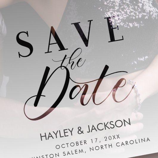 Moderne Transparantie Aangepast fotoscript Save The Date