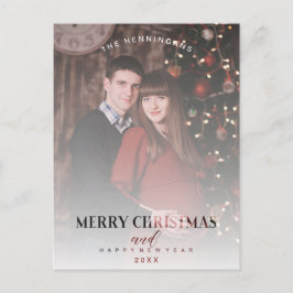 Moderne Transparantie-effect Familie Foto Kerstmis Briefkaart