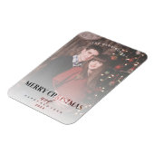 Moderne transparantieeffectfamilie kerstmis foto's magneet (Linkerzijde)