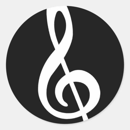 Moderne Treble Clef Ronde Sticker (Voorkant)