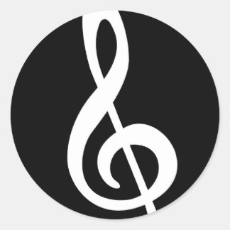 Moderne Treble Clef Ronde Sticker