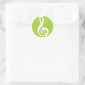 Moderne Treble Clef Ronde Sticker (Tas)