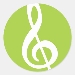 Moderne Treble Clef Ronde Sticker