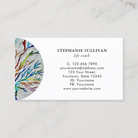 Moderne Tree of Life Coach Visitekaartje (Achterkant)