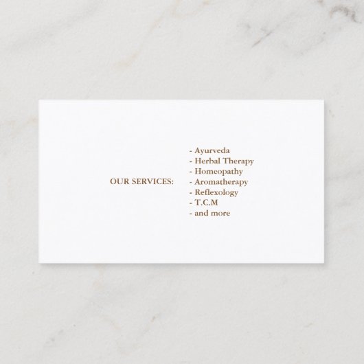 Moderne Tree of Life Wellness Life Coach Visitekaartje (Achterkant)