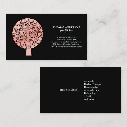 Moderne Tree of Life Wellness Life Coach Visitekaartje (Voorkant / Achterkant)