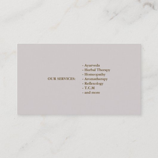 Moderne Tree of Life Wellness Life Coach Visitekaartje (Achterkant)