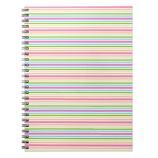 Moderne Trend Colors Stripes Elegant Sjabloon Notitieboek (Voorkant)