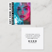 Moderne Trend Glow Make-up Vierkante Visitekaartje (Voorkant / Achterkant)