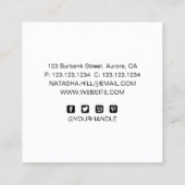 Moderne Trend Glow Make-up Vierkante Visitekaartje (Achterkant)