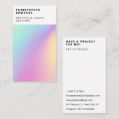 Moderne trend holografische gradiënt wit abstract visitekaartje (Voorkant / Achterkant)