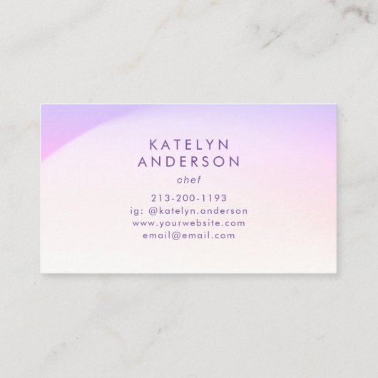 Moderne trend van minimale zwevende gradiënt visitekaartje (Achterkant)