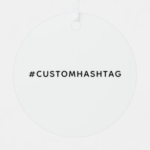 Moderne Trending Aangepaste Hashtag Social Media D Metalen Ornament