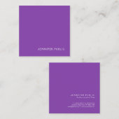Moderne Trending Elegant Violet Silk Finish Luxe Vierkante Visitekaartje (Voorkant / Achterkant)