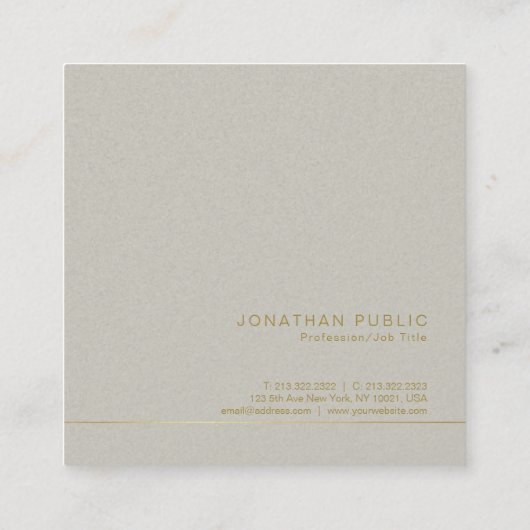 Moderne Trending Elegante Groene Parel Afwerking L Vierkante Visitekaartje (Achterkant)