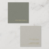 Moderne Trending Elegante Groene Parel Afwerking L Vierkante Visitekaartje (Voorkant / Achterkant)