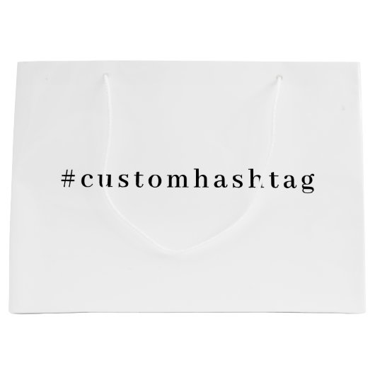 Moderne Trending Hashtag Sociale Vormgeving Groot Cadeauzakje (Voorkant)
