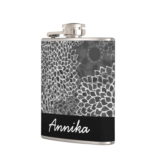 Moderne trends Bloemen gepersonaliseerd Heupfles (Links)