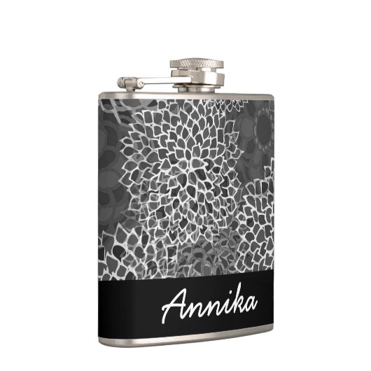 Moderne trends Bloemen gepersonaliseerd Heupfles (Rechts)