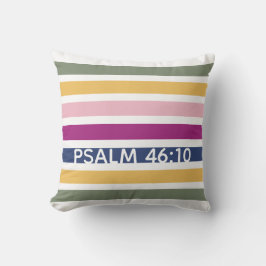 Moderne trendstriped Christelijke PSALM 46:10 Kussen