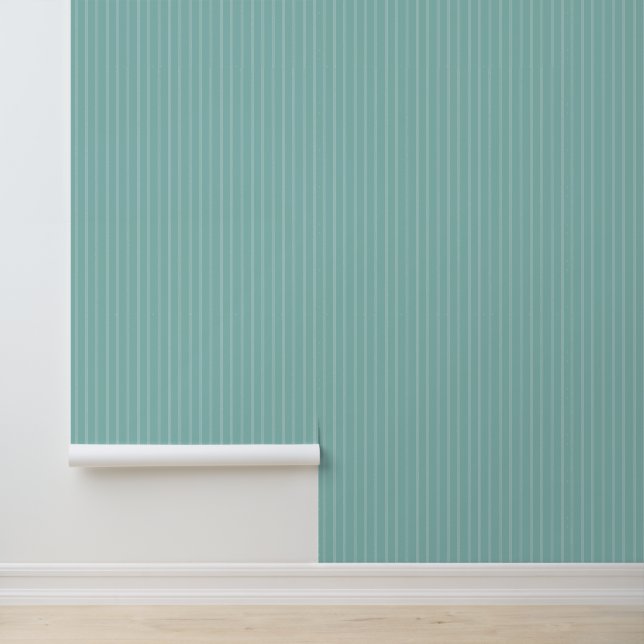Moderne trendy 1" pinstripen lichte turquoise blau behang (Applicatie)