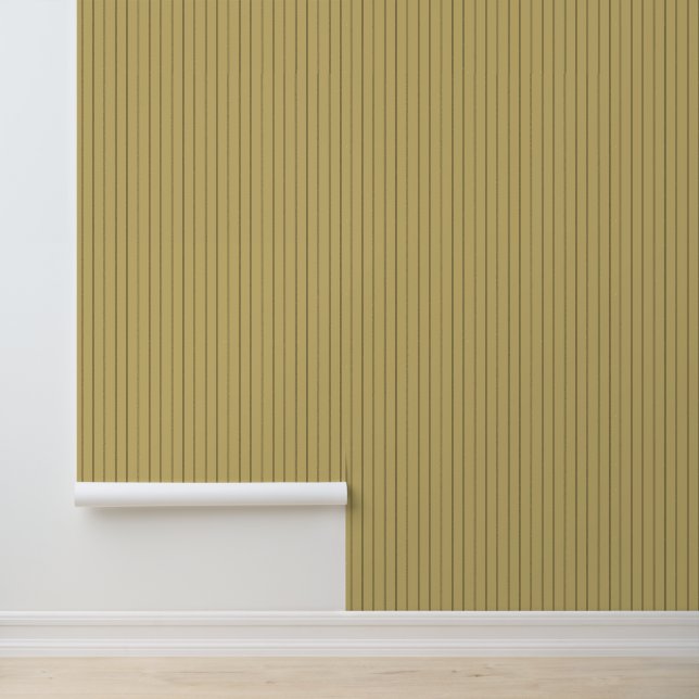 Moderne trendy 1" pinstripen mosterdgeel behang (Applicatie)