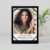 Moderne Trendy 2 Foto Folie Afstuderen Aankondigin Folie Uitnodiging (Staand Voorkant)