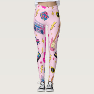 Moderne trendy 80-erjaren stijl mooie neonroze leggings