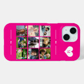 Moderne trendy aangepaste 9 foto collage initiaal Case-Mate iPhone case (Achterkant (horizontaal))