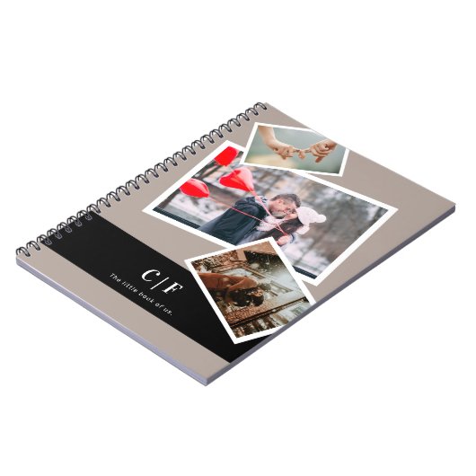 Moderne trendy aangepaste foto-monogram notitieboek (Linkerzijde)