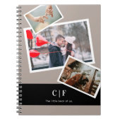 Moderne trendy aangepaste foto-monogram notitieboek (Voorkant)