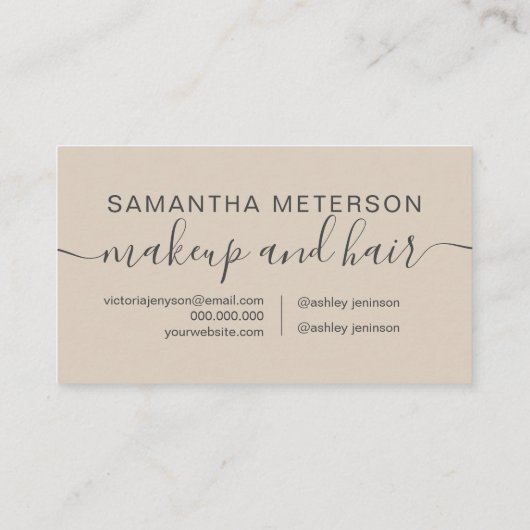 Moderne trendy aardtoon dan professioneel afsprakenkaartje (Achterkant)