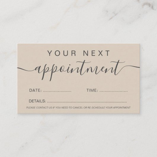 Moderne trendy aardtoon dan professioneel afsprakenkaartje (Voorkant)