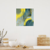 Moderne Trendy Abstracte Golden Art Donkergroene k Poster (Keuken)