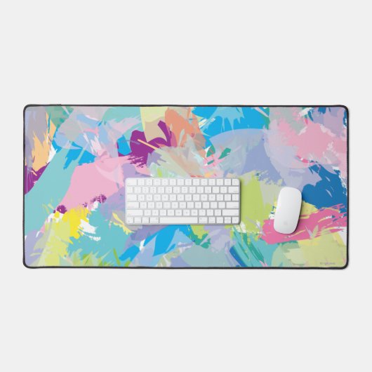 Moderne trendy Abstracte kunst, leuk kleurrijk Bureaumat (Keyboard & Muis)