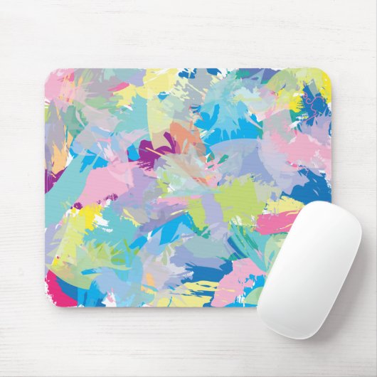 Moderne Trendy Abstracte Kunst, Leuke Kleurrijke B Muismat (Met muis)