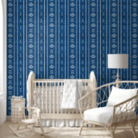 Moderne trendy Afrikaanse modderdoek pijlen blauw