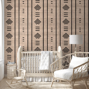 Moderne trendy Afrikaanse modderdoek pijlen lichtb Behang