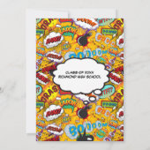 Moderne trendy afstudeerfeest Fun Comic Book  Kaart (Achterkant)