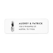 Moderne Trendy Ananas Retouradres Etiket (Voorkant)