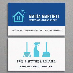 Moderne trendy Aqua Blue schoonmaakdiensten Logo Visitekaartje