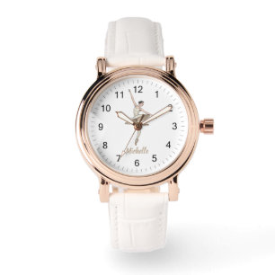 Moderne trendy ballerina ballet dans gepersonalise horloge
